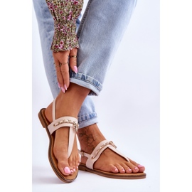 PG1 Dámské sandály s řetízkem Béžová Jessica béžový 2