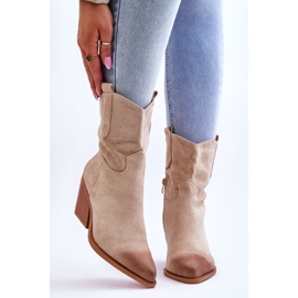 PG1 Béžové semišové kovbojské boty Sevilla béžový 1