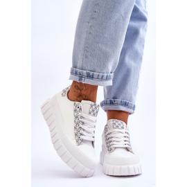 PG1 Dámské kožené tenisky na platformě bílé Alison bílý 1