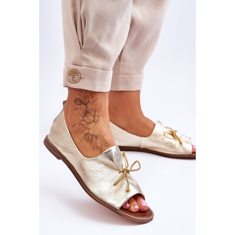 Dámské kožené baleríny zazoo 2660/007 Zlato zlatý 2