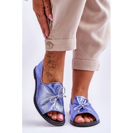 Dámské kožené baleríny Nicole 2660/066 Modrá modrý 1 Dámské kožené baleríny Nicole 2660/066 Modrá modrý 1