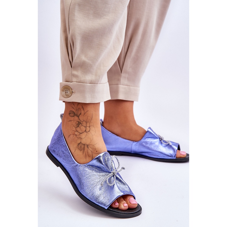 Dámské kožené baleríny Nicole 2660/066 Modrá modrý 2 Dámské kožené baleríny Nicole 2660/066 Modrá modrý 2