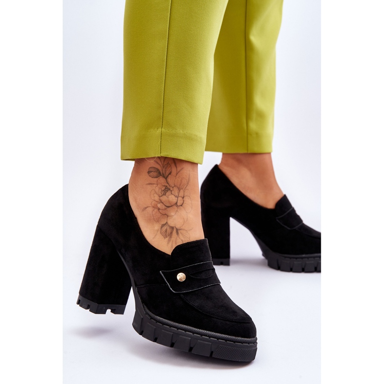 Vinceza Elegantní semišové boty na vysokém podpatku Black Mintore černá 2