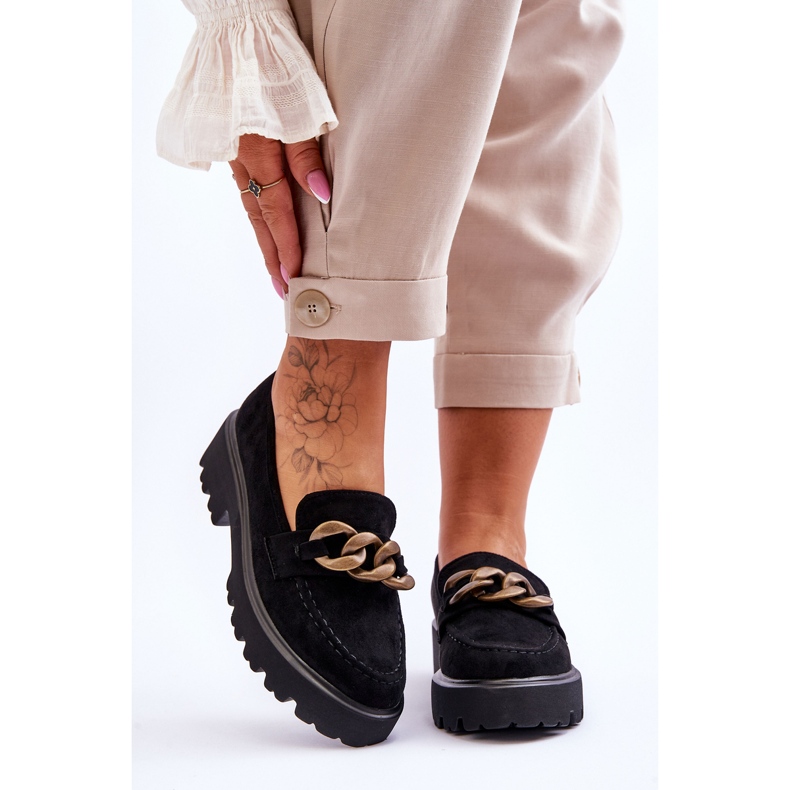 Semišové dámské mokasíny S.Barski HX52-222 Black černá 1