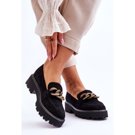 Semišové dámské mokasíny S.Barski HX52-222 Black černý 2