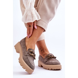 Dámské semišové mokasíny S.Barski HX52-222 šedé šedá 2