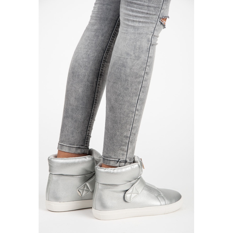 Vysoké tenisky se suchým zipem šedá 1