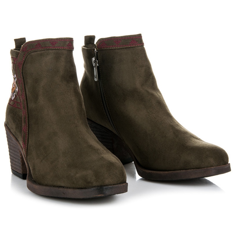 Kylie Kozačky s etnickým vzorem zelená 2 Kylie Kozačky s etnickým vzorem zelená 2