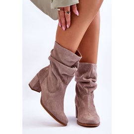 Nazouvací boty Maciejka Suede 06005-10 Tmavě béžová béžový 1