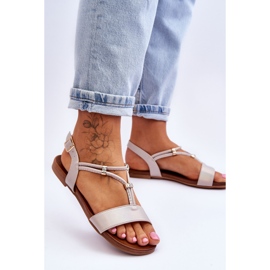 Dámské ploché sandály S.Barski KV-541-120 Gold zlatý 2