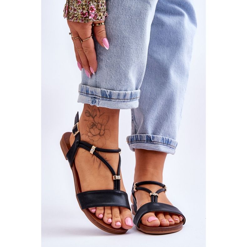 Dámské ploché sandály S.Barski KV-541-120 Black černá 1