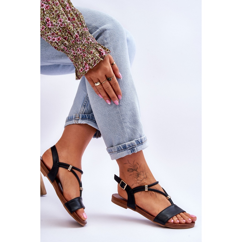 Dámské ploché sandály S.Barski KV-541-120 Black černý 2