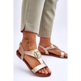 Ploché sandály S.Barski KV-5541-32 Gold zlatý 2