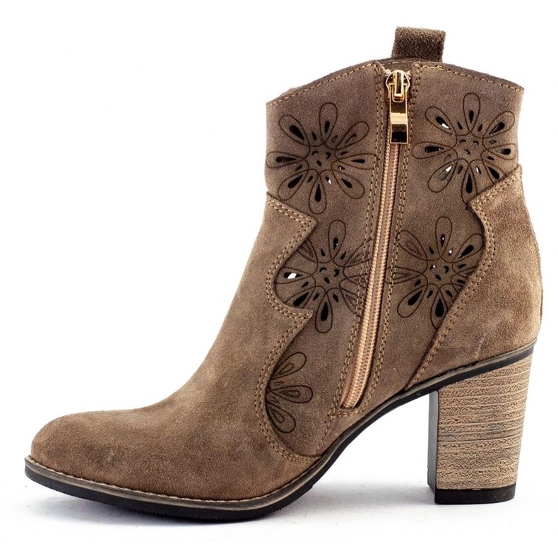 Olivier Prolamované vysoké podpatky Lena tmavě béžová béžový 1