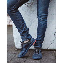 Polbut Pánské ležérní kožené boty K24 v tmavě modré barvě modrý 5