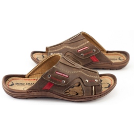 Olivier Pánské hnědé pantofle 334GT hnědý 2