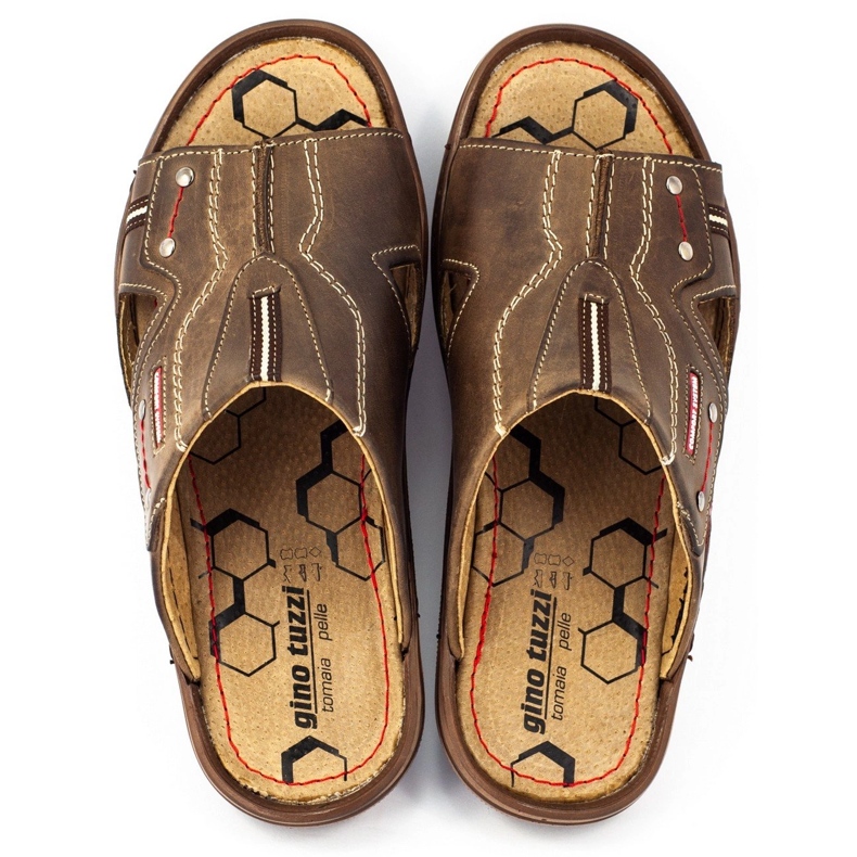 Olivier Pánské hnědé pantofle 334GT hnědý 1