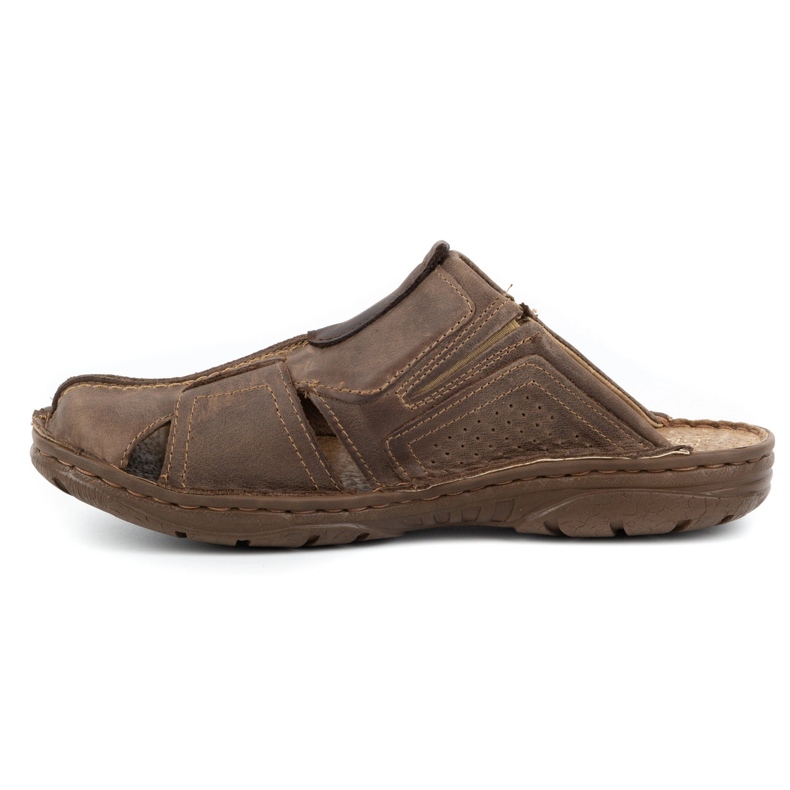 Polbut Pánské kožené pantofle 312 hnědé hnědý 2