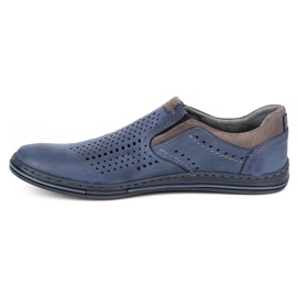 Polbut Pánské brogues 401 Summer Navy Blue námořnická modrá 2 Polbut Pánské brogues 401 Summer Navy Blue námořnická modrá 2
