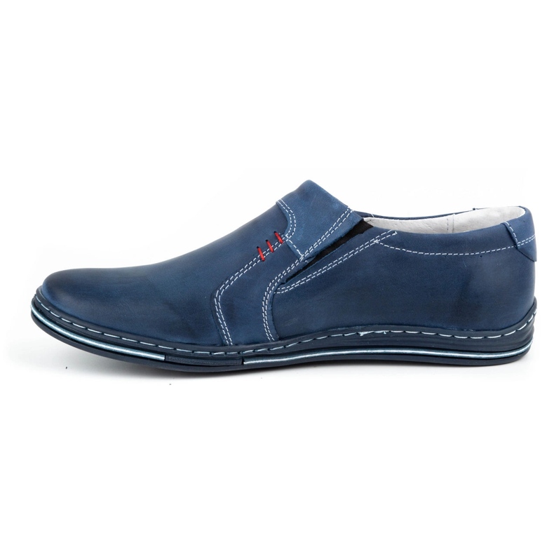 Polbut Pánské kožené boty 334 navy blue modrý 1