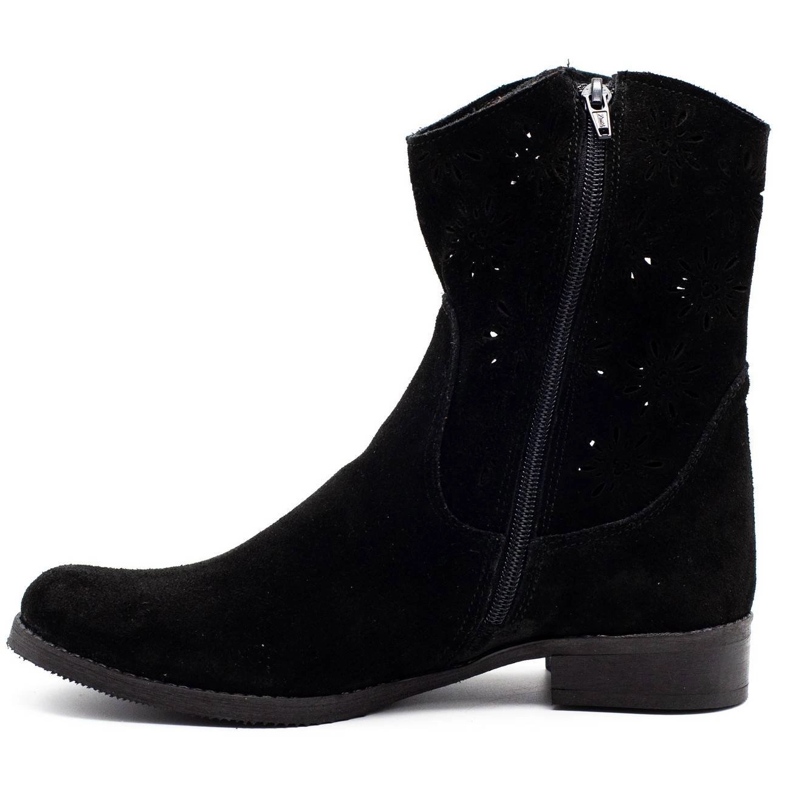 Olivier Pohodlné černé prolamované boty Janet černá 1