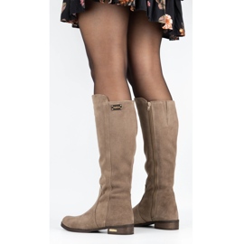 Olivier Módní kozačky Klara béžové béžový 2