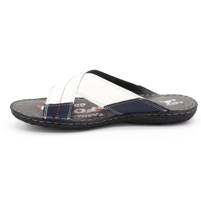 Kampol Pánské kožené pantofle 200 / B bílé bílý 1