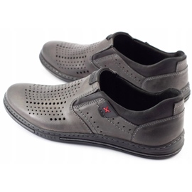 Polbut Pánské letní boty Brogues 401 šedá 1