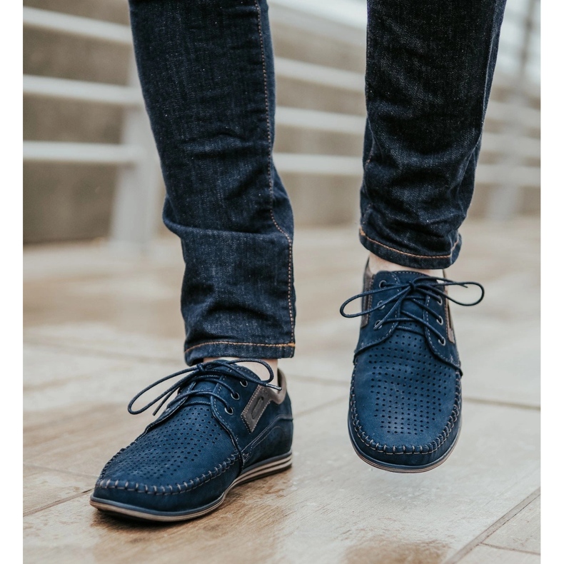 Olivier Pánské kožené mokasíny 4228 tmavě modré námořnická modrá 1