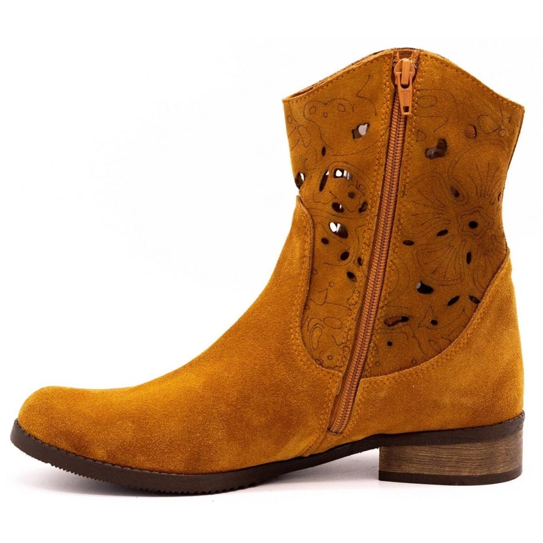 Olivier Pohodlné červené prolamované boty Jess hnědý 1