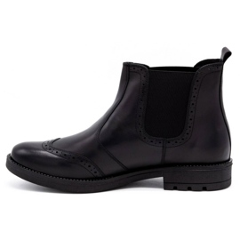 Olivier Pánské boty Chelsea, kožené brogues 7003KB černé černý 1