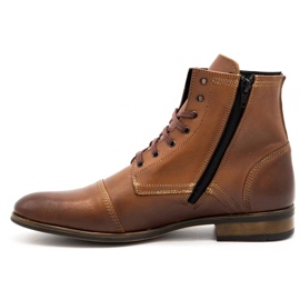 Olivier Pánské kožené Chelsea boots 287D Św hnědé hnědý 1 Olivier Pánské kožené Chelsea boots 287D Św hnědé hnědý 1