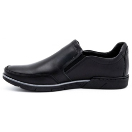 Polbut Černé pánské kožené slip on 2115 boty černý 1