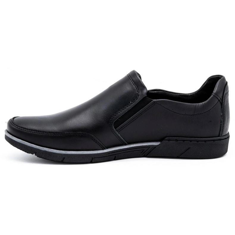 Polbut Černé pánské kožené slip on 2115 boty černý 1