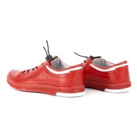 Polbut Pánské kožené volnočasové boty K22N červené s červenou spodní stranou 6
