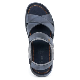 Olivier Pánské kožené sandály 336GT tmavě modrá modrý 8