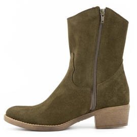 Olivier Dámské prolamované vysoké podpatky Angela zelené kozačky zelená 1 Olivier Dámské prolamované vysoké podpatky Angela zelené kozačky zelená 1