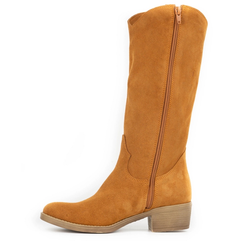 Olivier Dámské červené kožené boty Julia oranžový 1