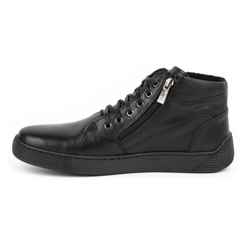 Kampol Pánské zateplené kožené boty 120KAM černé černá 1