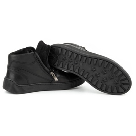 Kampol Pánské zateplené kožené boty 120KAM černé černá 4
