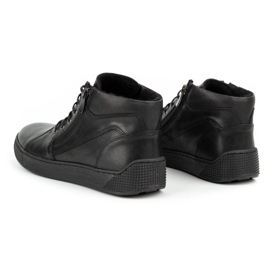 Kampol Pánské zateplené kožené boty 120KAM černé černá 7