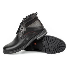 Kampol Pánské kožené zimní boty 152KAM černé černá 4