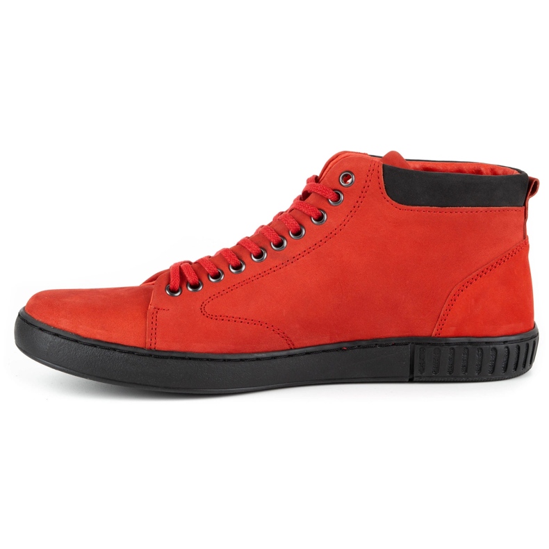 Polbut Pánské kožené creepers boty 2108sw červené červený 1
