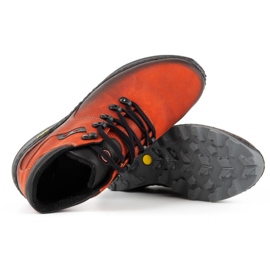 Olivier Pánské zateplené kožené boty 895MA červené 5
