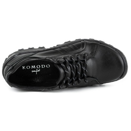 KOMODO Pánské trekové boty kožené 636 černé černý 1