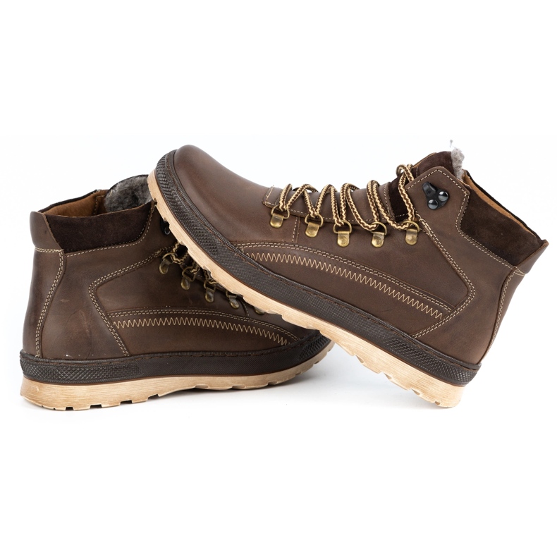 Olivier Pánské zateplené kožené boty 378MA hnědé hnědý 2 Olivier Pánské zateplené kožené boty 378MA hnědé hnědý 2