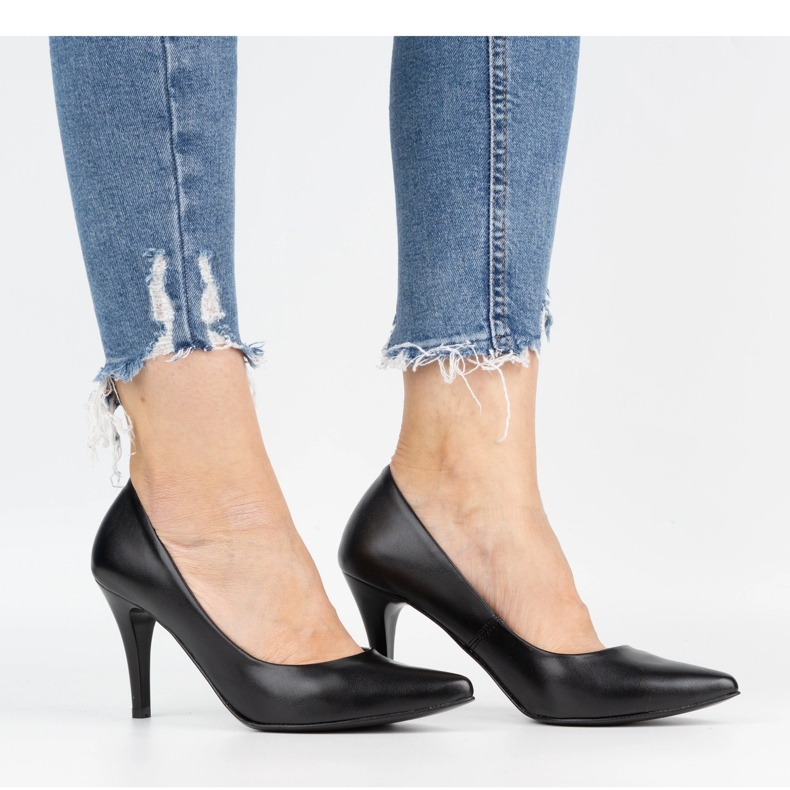 Ivbut Polské dámské lodičky na vysokém podpatku 744IV černé černá 2