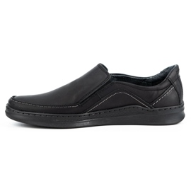 Olivier Pánské kožené nazouváky SLIP-ON 216GT černé černý 1