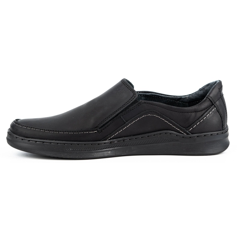 Olivier Pánské kožené nazouváky SLIP-ON 216GT černé černý 1