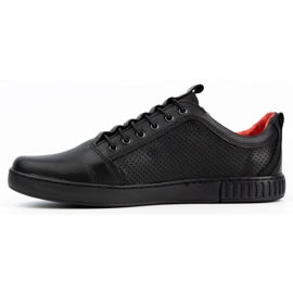 Polbut Pánská ležérní kožená obuv 2121P/2 černá 1